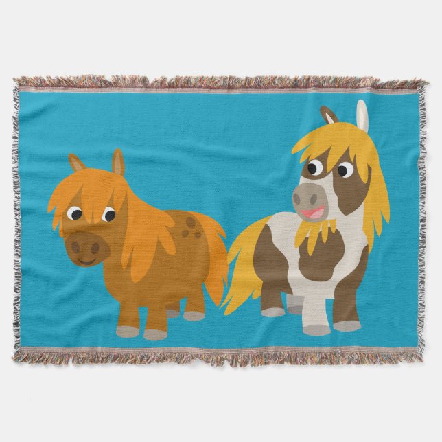 Zwei Niedliche Cartoon Ponies Decke (Vorderseite)