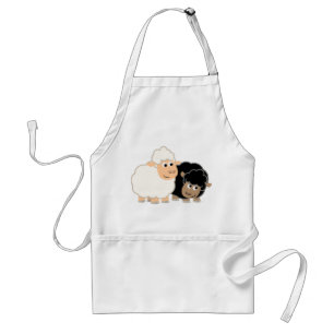 Zwei Niedliche Cartoon Schafe Kochen Schürze