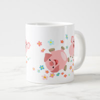Zwei Niedliche Cartoon Schweine in der Frühjahrs-J