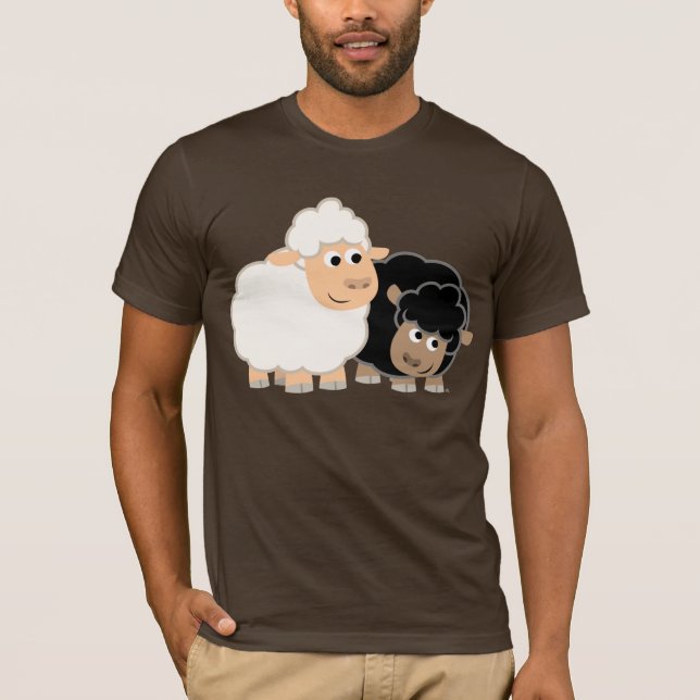 Zwei Niedliche Cartoon Sheep T - Shirt (Vorderseite)