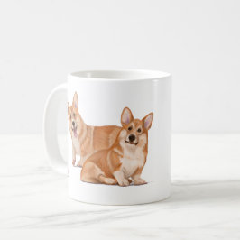 Zwei Niedliche Corgis Kaffeetasse