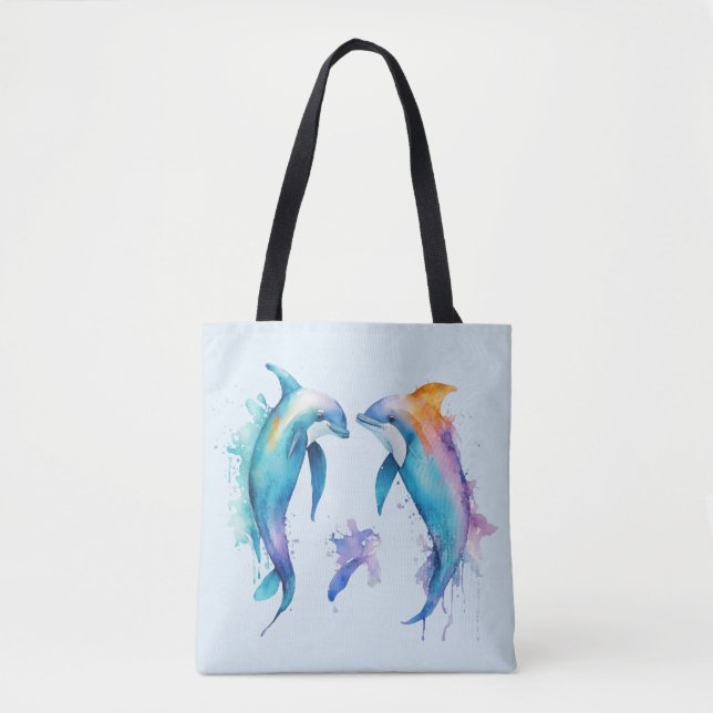 Zwei niedliche Delphine Tasche (Vorderseite)
