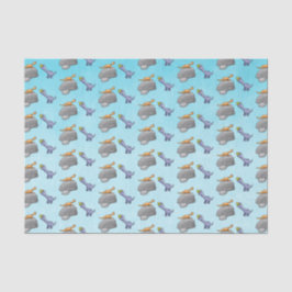 Zwei Niedliche Dinosaurier Seidenpapier