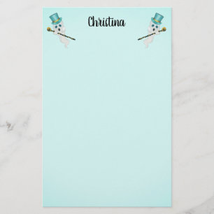 Zwei Niedliche Geister Blue Eyes Aqua Top Hats Sku Briefpapier