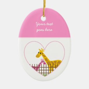 Zwei niedliche Giraffen in einem gepunkteten Mutte Keramik Ornament