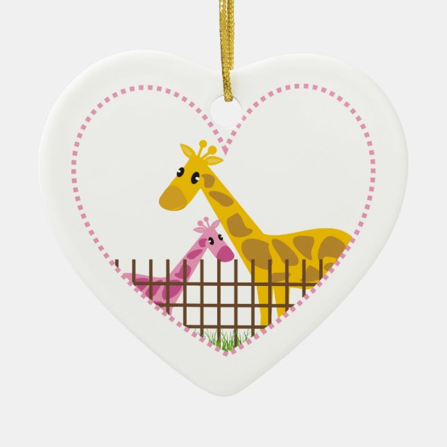 Zwei niedliche Giraffen in einem gepunkteten Mutte Keramikornament (Vorne)