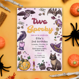 Zwei Niedliche Halloween-Einladung zum 2. Geburtst Einladung