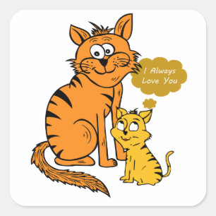 zwei niedliche, liebevolle Tiger, die ich dir imme Quadratischer Aufkleber