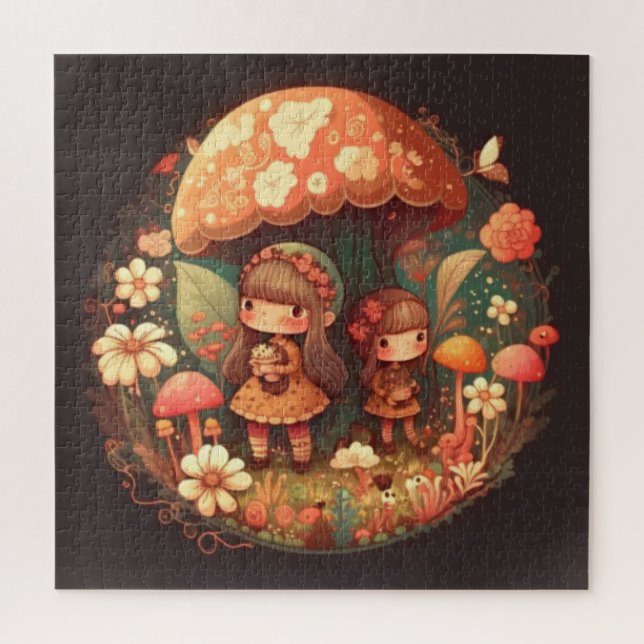 Zwei niedliche Mädchen Elfen (Vertikal)