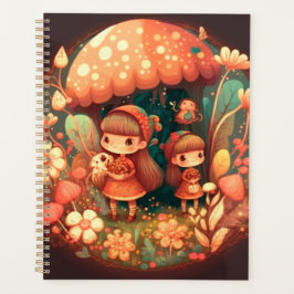 Zwei niedliche Mädchen Elfen Planer