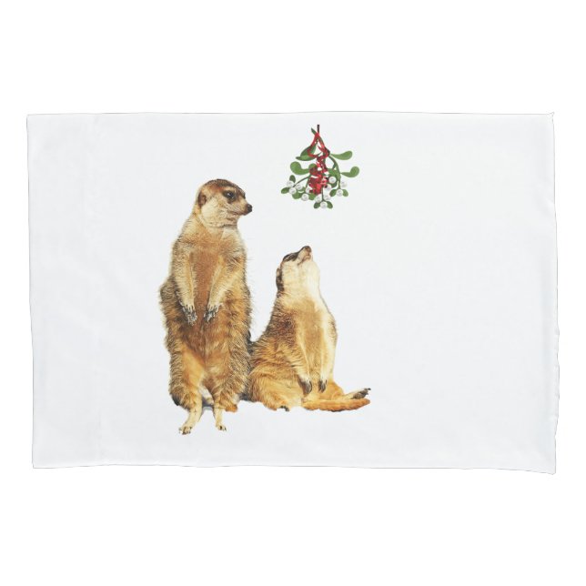 Zwei Niedliche Meerkats unter dem Mistleton Kissenbezug (Vorderseite)