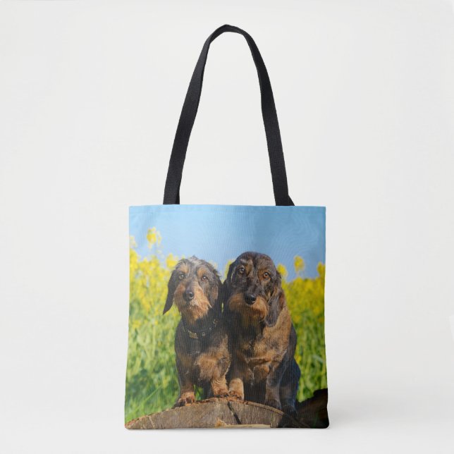 Zwei niedliches Dackel-HundDackel Tasche (Vorderseite)