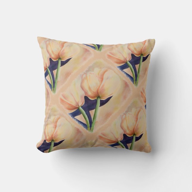 ZWEI ORANGE TULIPS PILLOW TITEL KISSEN (Vorderseite)