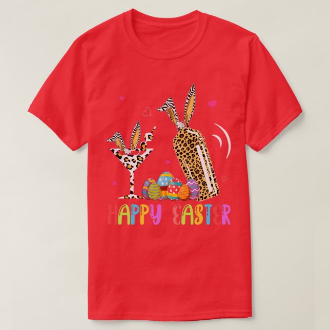 Zwei Osterprogramme Barkeeper Bunny Leopard Funny  T-Shirt (Design vorne)