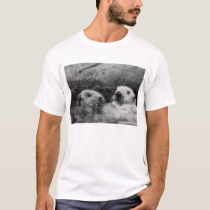 Zwei Otter (Schwarz und Weiß) Hemd T-Shirt