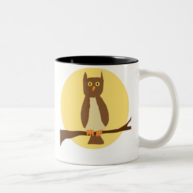 Zwei Owls-Tasse Zweifarbige Tasse (Rechts)