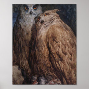 Zwei Owls von Gustave Dore Poster