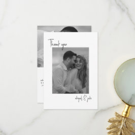 Zwei paare B/W Fotos Hochzeitsnachricht Vielen Dan Dankeskarte