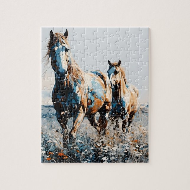 Zwei Paint Horses (Vertikal)