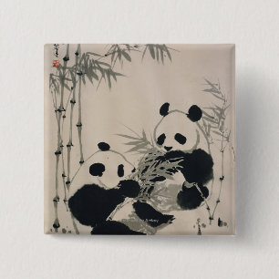 Zwei Pandas Button