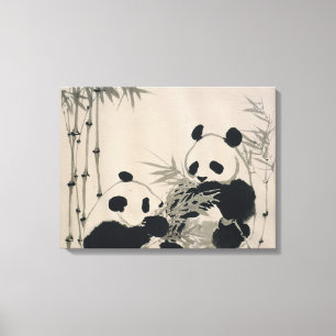 Zwei Pandas-Leinwand Leinwanddruck