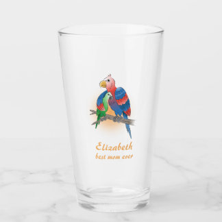 Zwei Papageien Alles Gute zum Muttertag Glas