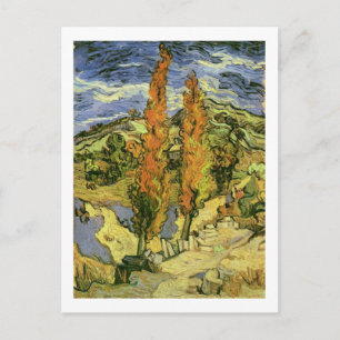 Zwei Pappeln an einer Straße, Van Gogh Fine Art Postkarte