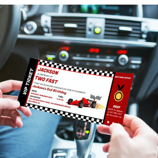 Zwei Party-Tickets für das Schnellrennen am Geburt Einladung