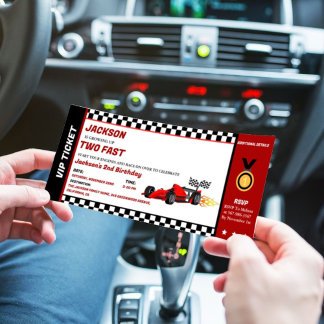 Zwei Party-Tickets für das Schnellrennen am Geburt Einladung