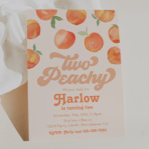 Zwei Peachy-Einladung | Peach Birthday Einladung
