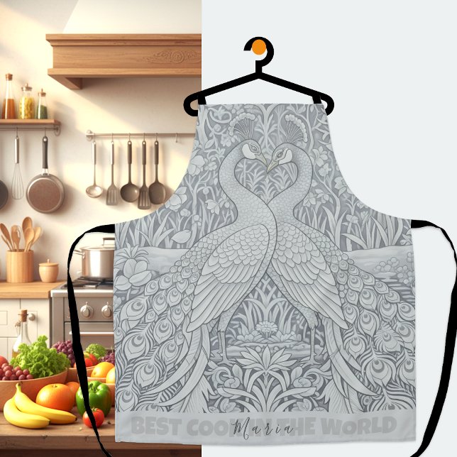 Zwei Peacocks Winter Liebe Art Schürze, Koch Küche Schürze (Two Peacocks Art Apron)