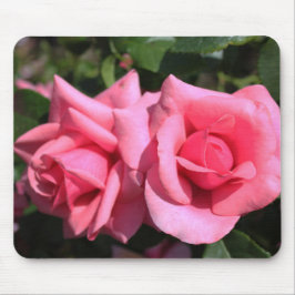zwei perfekte Blume in heißen rosa Rose. Liebe Mousepad
