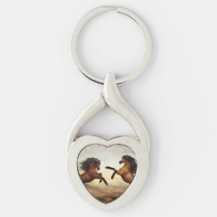 Zwei Pferde Schlüsselanhänger