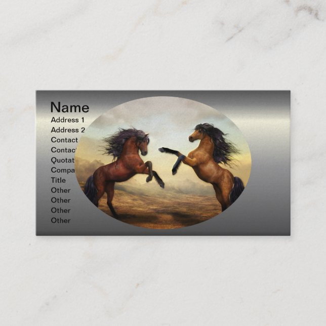 Zwei Pferde Visitenkarte (Vorderseite)