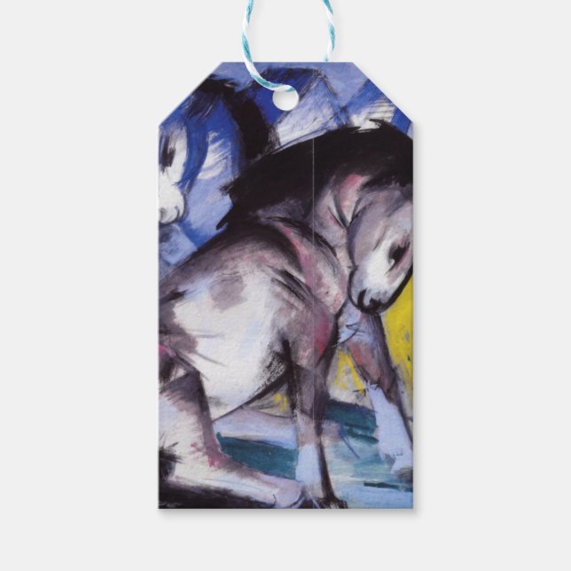 Zwei Pferde (von Franz Marc) Geschenkanhänger (Vorderseite)