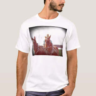 Zwei Pferdejäger-Team-Imitate Vintag T-Shirt