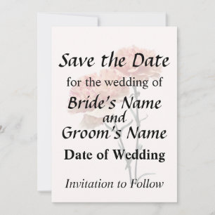 Zwei pfirsichfarbene Nelken Save The Date