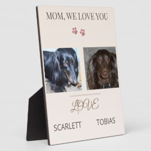 Zwei Pfoten lieben Mama immer Fotoplatte