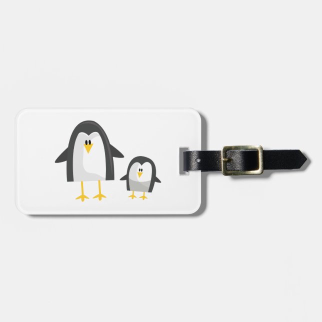 Zwei Pinguine Gepäckanhänger (Vorderseite horizontal)