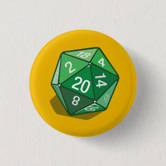 Zwei Pips - Grüne D20 Button