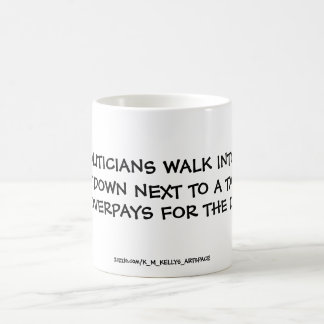 ZWEI POLITIKER GEHEN IN EINE BAR. KAFFEETASSE