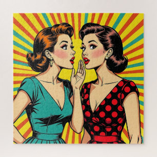 Zwei Pop-Art-Frauen, die ein Geheimnis verraten