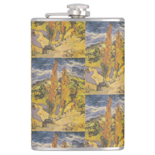 Zwei Poplars in den Alpen von Vincent Van Gogh Flachmann