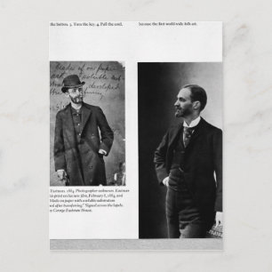 Zwei Portraits von George Eastman 1884 und 1890 Postkarte