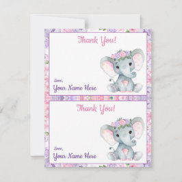 Zwei pro Seite Vielen Dank Karten Elephant Lila ro
