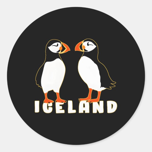 Zwei Puffen aus Island Runder Aufkleber (Vorderseite)