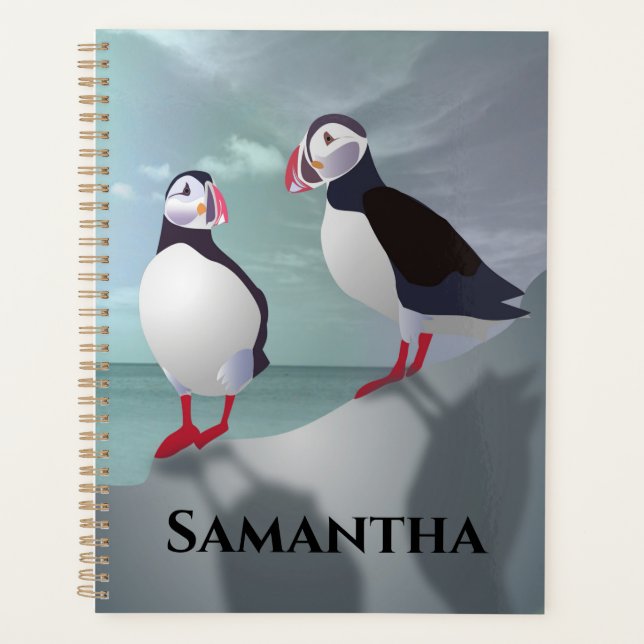 Zwei Puffins Design Planer (Vorderseite)