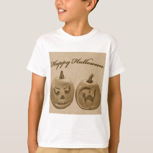 Zwei Pumpkins glücklicher Halloween-T - Shirt