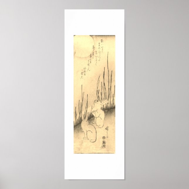 ZWEI RABBITS UND EIN MOONJAPANISCHER DRUCK POSTER (Vorne)