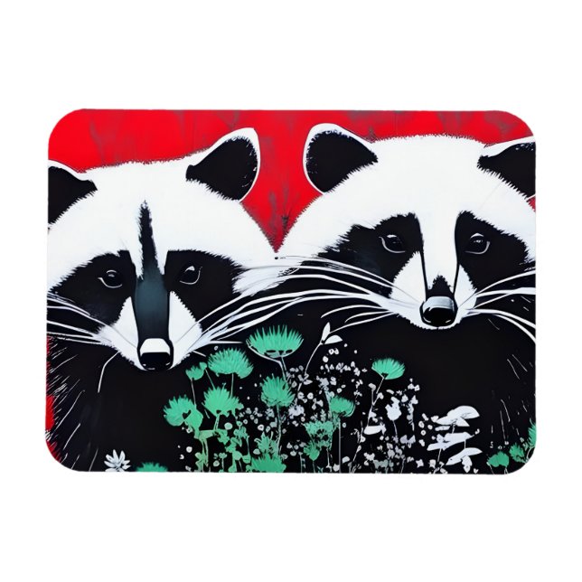 Zwei Raccoons Magnet (Horizontal)